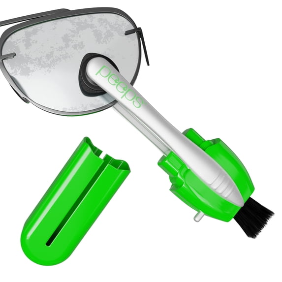 Peeps Glasses Cleaner - for Eyeglasses, Reading Glasses, and More - Lens Cleaner With Carbon Microfiber Tech - Injected Green - 1 Count