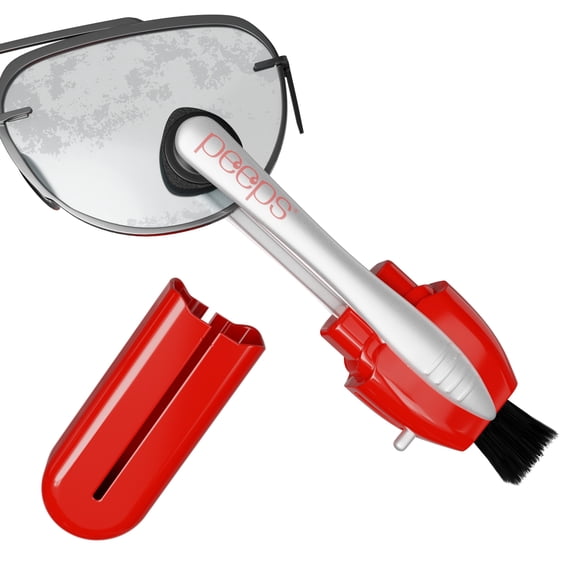 Peeps Glasses Cleaner - for Eyeglasses, Reading Glasses, and More - Lens Cleaner With Carbon Microfiber Tech - Injected Red - 1 Count