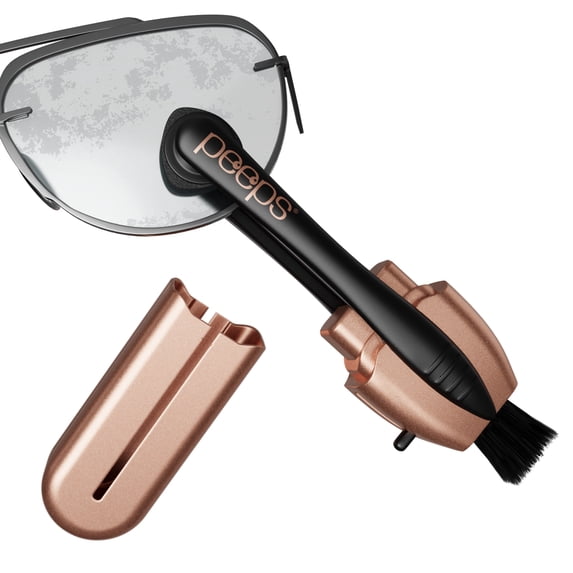 Peeps Lens Cleaner - Glasses Cleaning Tool with Brush - Portable & Reusable - Safe & Effective Carbon Microfiber - Leaves No Dust or Fingerprints - Streak Free - Rose Gold - 1 Count