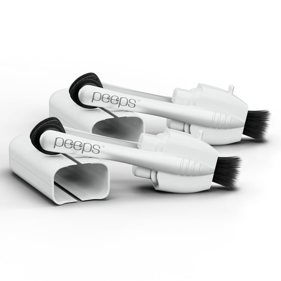 Peeps Glasses Cleaner - for Eyeglasses, Reading Glasses, and More - Lens Cleaner With Carbon Microfiber Tech - White - 2 Count