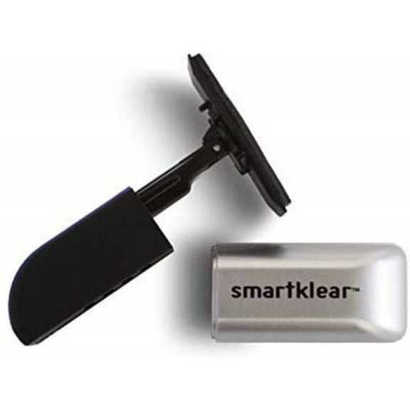 SmartKlear Smart Phone Screen Cleaner - Compatible with iPhones, Androids, and More - Cleaner With Carbon Microfiber Tech - Black Rubber and Silver Metallic - 1 Count