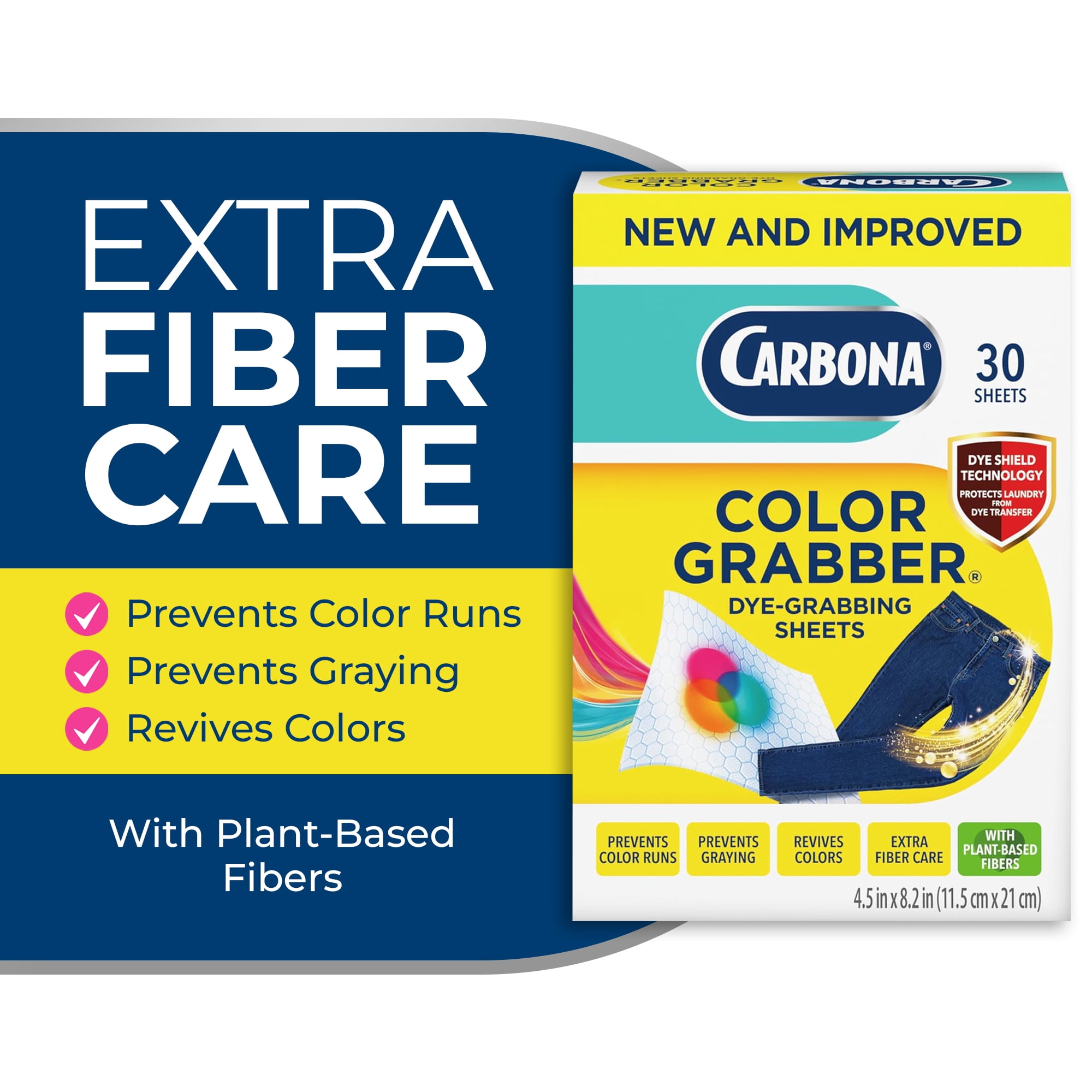 Carbona Color Grabber Laundry Sheets, Stops Color Runs, Helps Prevent Graying, 30 Sheets
