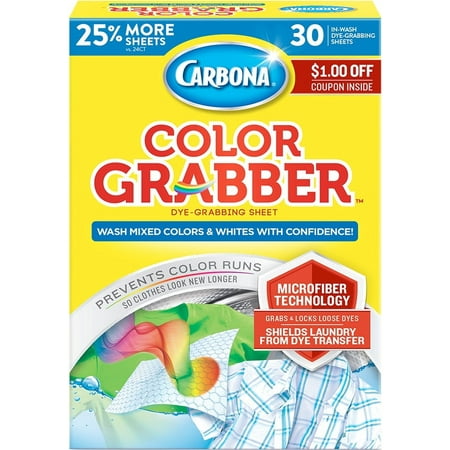 Carbona Color Grabber Microfiber In-Wash Sheets, 30 Count, Unscented