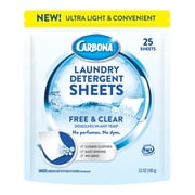 Carbona Laundry Detergent Sheets - Free & Clear 1 Pack - 25 Sheets