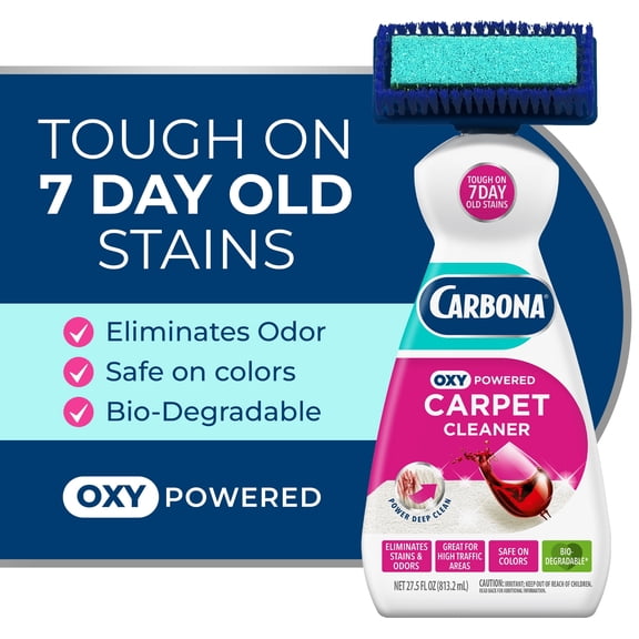 Carbona 2-in-1 Oxy-Powered Carpet Spot Cleaner, Dual Brush Sponge, 27.5 Fl Oz