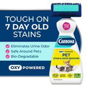 Carbona 2-in-1 Oxy-Powered Pet Carpet Cleaner & Odor Remover, Dual Brush Sponge, 22 Fl Oz