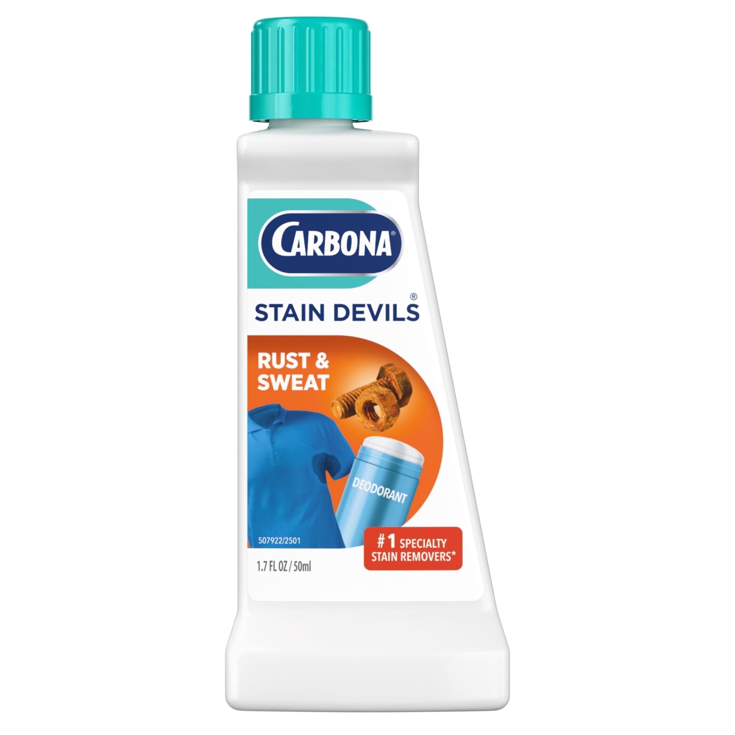Carbona Stain Devils® #9 | Rust & Perspiration | Professional Strength Laundry Stain Remover | Multi-Fabric Cleaner | Safe On Skin & Washable Fabrics | 1.7 Fl Oz, 1 Pack