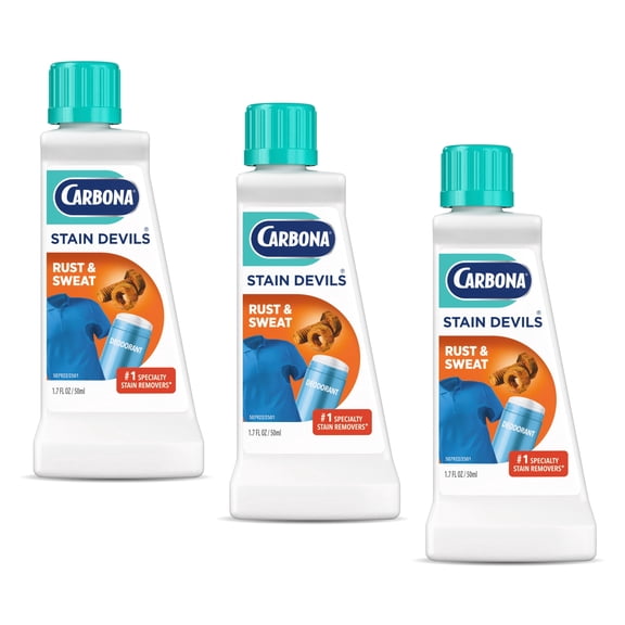 Carbona Stain Devils® #9 | Rust & Perspiration | Professional Strength Laundry Stain Remover | Multi-Fabric Cleaner | Safe On Skin & Washable Fabrics | 1.7 Fl Oz, 3 Pack