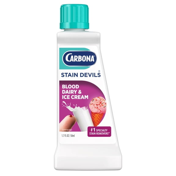 Carbona Stain Devils® #4 | Blood, Dairy & Ice Cream | Professional Strength Laundry Stain Remover | Multi-Fabric Cleaner | Safe On Skin & Washable Fabrics | 1.7 Fl Oz, 1 Pack