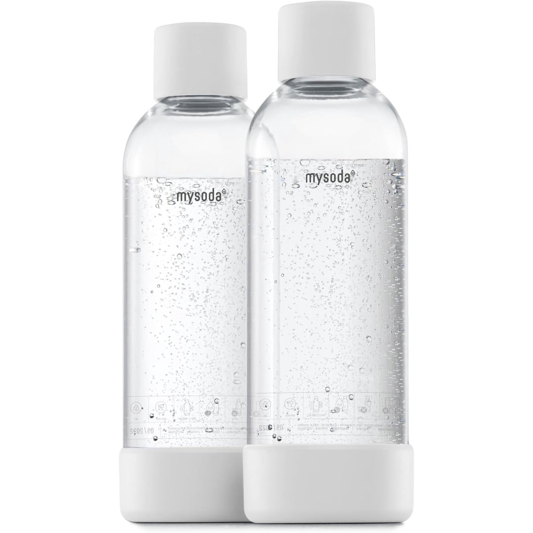 Mysoda Water Bottle White 1L 2-pack US