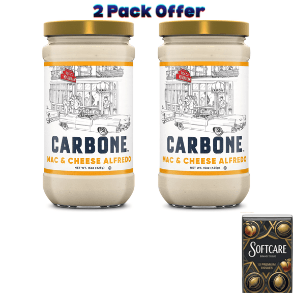 Carbone Mac & Cheese Alfredo Pasta Sauce, 15 oz ( Includes One Tissue Pack )