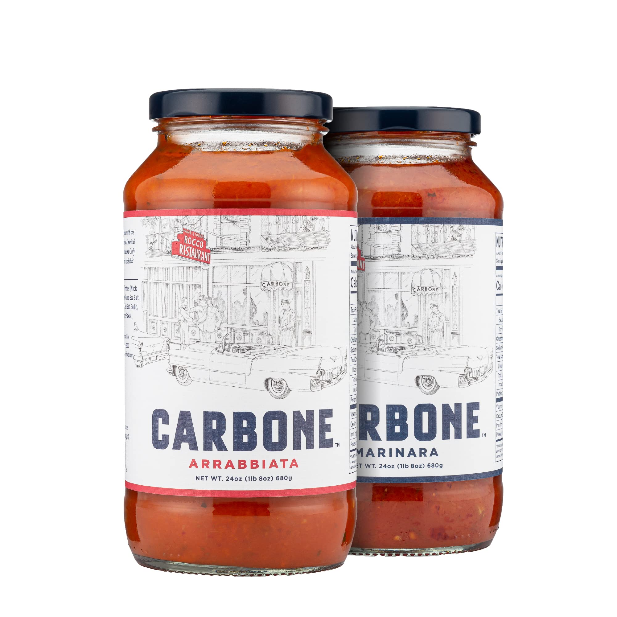 Carbone Pasta Sauce VARIETY PACK of Marinara & Arrabbiata Tomato
