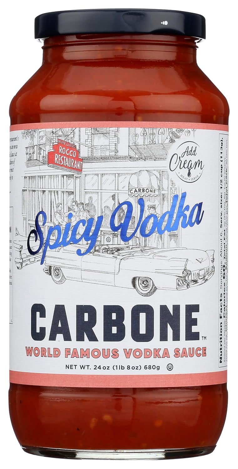 Carbone Spicy Vodka Pasta Sauce | World Famous Signature Recipe | Slow-Cooked with 100% Italian Tomatoes | Vegetarian, Gluten Free, Low Carb, Keto Pasta Sauce, 24 Fl Oz