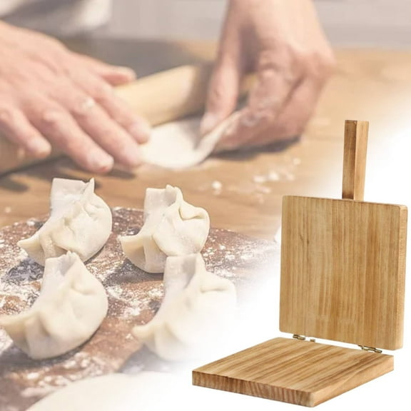 Carbonized Square Dumpling Wrapper, Wooden Dumpling Dough Presser for Tortillas Home Restaurant Kitchen (A Magical Tool for Pressing Dumpling Skins)