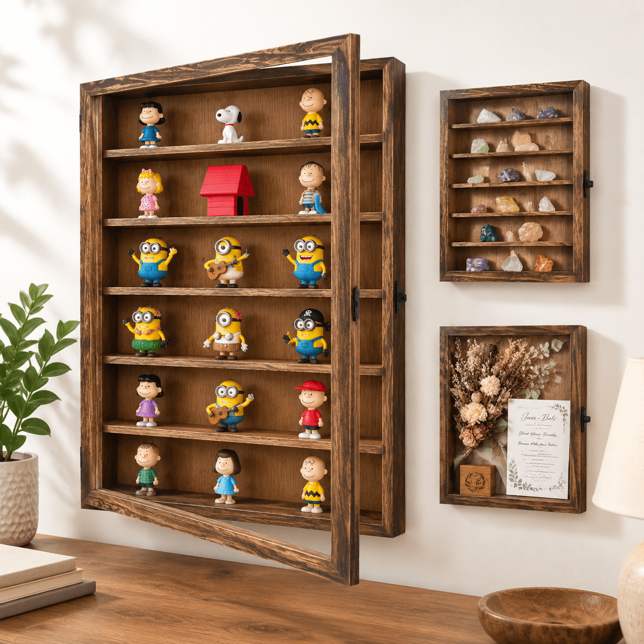 Carbonized Wood 12x16 Shadow Box Frame Display Case with Removable ...