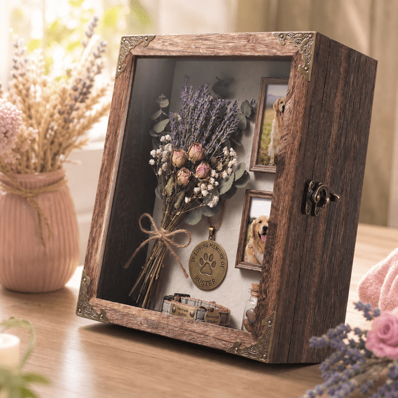 Carbonized Wood Shadow Box Frame 8x10, 4.7 Inch Depth Display Case for Collectibles and Keepsakes