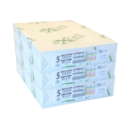 Carbonless 5-Part Fwd Paper (Wh/Gn/Yl/Pk/Go), 8.5" x 11", 100 Sets/Rm - 3 Reams