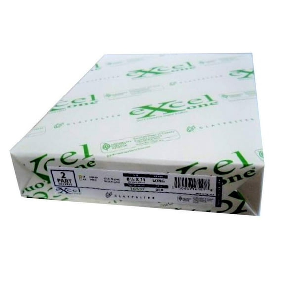 Carbonless Paper 2-part Bright White / Canary 8 1/2 X 11 by Excel Glatfelter - 1 Ream / 500 Sheets (250 Sets)