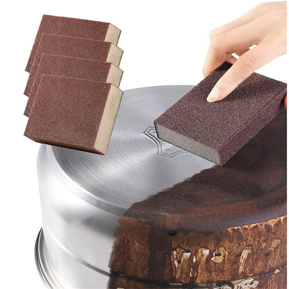 Carborundum Sponge Emery Sponges for Kitchen Cleaning | High-Density Scouring Pads for Pots, Pans & Utensils | 4-Pack Set