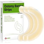 Carbou 20 Pcs Elastic Ostomy Barrier Strips-Adhesive Hydrocolloid Ostomy Barrier Tape for Colostomy Stoma Bags