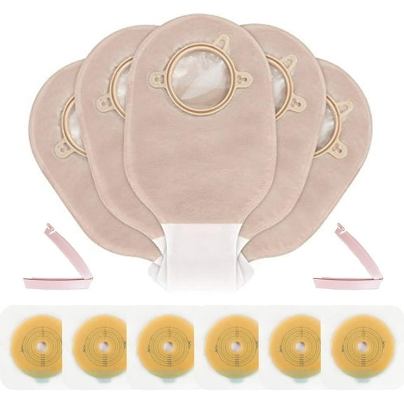 Carbou 15Pcs Bags 6Pcs barriers Colostomy Bags Ostomy Supplies Clamp Drainable Pouches for Colostomy Ileostomy Stoma Care with Measure Card