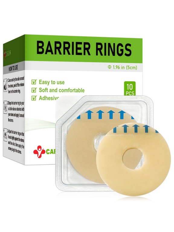 Ostomy Barrier Rings-Outer Diameter: 2" (50mm) 3.5mm Thickness,Compatible with All Bag Types and Brands (2" (Pack of 10))