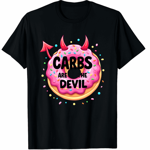 Carbs Are My Weakness Funny Donut Diet New Year's Resolution Graphic Tee T-Shirt for Men Women