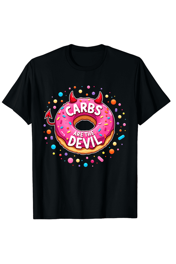 Carbs Are My Weakness Funny Donut Diet New Year's Resolution Graphic Tee T-Shirt for Men Women