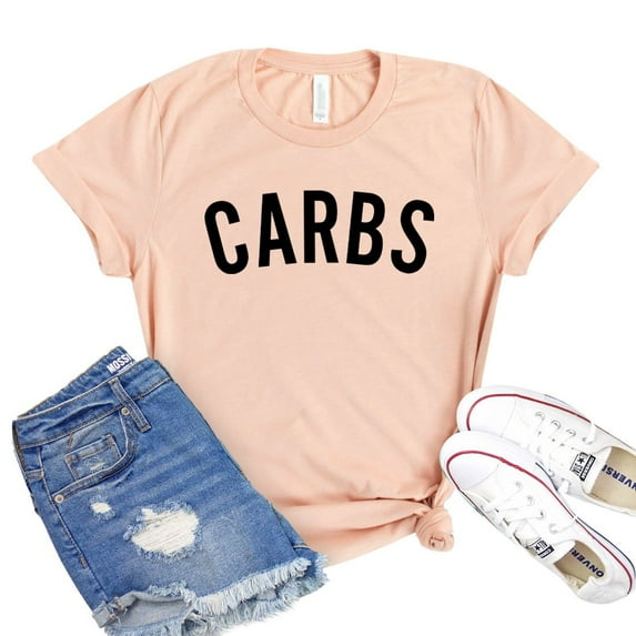 Carbs T-shirt Food Lover Tshirt Foodie Gift Women's Workout Shirt Gym Shirts Carbohydrate Tee