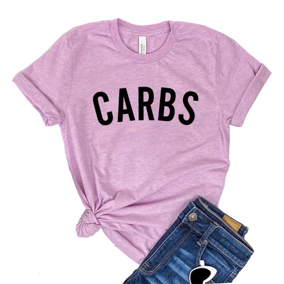 Carbs T-shirt Food Lover Tshirt Foodie Gift Women's Workout Shirt Gym Shirts Carbohydrate Tee