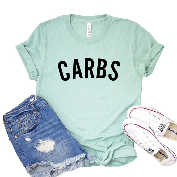 Carbs T-shirt Food Lover Tshirt Foodie Gift Women's Workout Shirt Gym Shirts Carbohydrate Tee