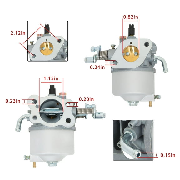 Carburetor 72558-G05 17559 Carb Fuel Pump Filter Kit Fit for EZGO TXT 295cc 1991-UP Golf Cart