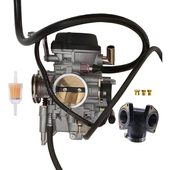 Carburetor Carb & Intake Manifold Boot for Yamaha Road Star 1600 XV1600 1999-2003 4WM-14101-03-00 with Intake Manifold Spark Plug