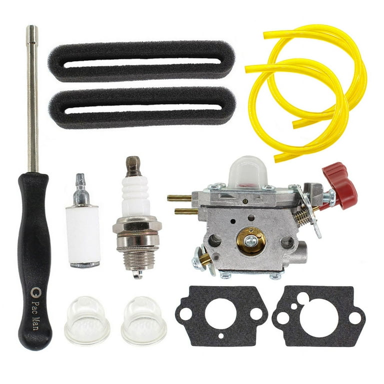 Carburetor Carb Kit for Troy Bilt TB2044XP 41CDZ2PC766 String Trimmer Air Filter Screwdriver Primer Bulb Fuel Line Filter
