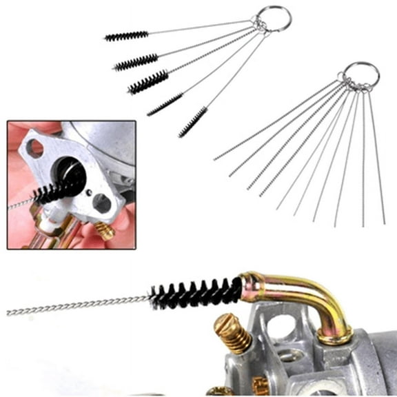 Carburetor Carbon Dirt Jet Remove 10 Cleaning Needles and 5 Brushes Tool Kits Set For Car Motor Motorcycle Accessories