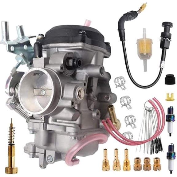 Carburetor & Idle Mixture Screw For Yamaha WR250F YZ250F 2001-2013 FCR MX 38MM Flat Carb TC250 TCI250 TE250 (Red)