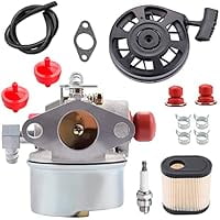 Carburetor Kit 640350 with Recoil Starter & Air Filter for LV195EA LV195XA LEV100 LEV105 LEV120 with Stable Idle & Easier Start