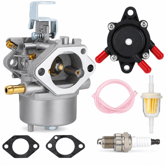Carburetor Kit with Fuel Pump Compatible with Club Car DS Precedent Carryall Turf, FE290 Engine, Replaces 1016478 1016438 1016439 1016440 1016441, with Fuel Filter Spark Plug
