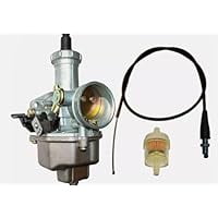 Carburetor Kit & Throttle Cable for 1981-2003 XR100 XR100R, Lever Choke Style, Stable Idle Support