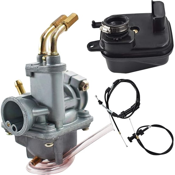 Carburetor Kit for PW 50 with Air Filter Box Throttle & Choke Cables, Easy Start, Smooth Idle