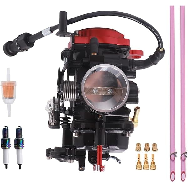 Carburetor Kit with Fuel Filter 15001-1433 15003-1602 Compatible with Kawasaki Ninja 250 250R EX250 1988-2007