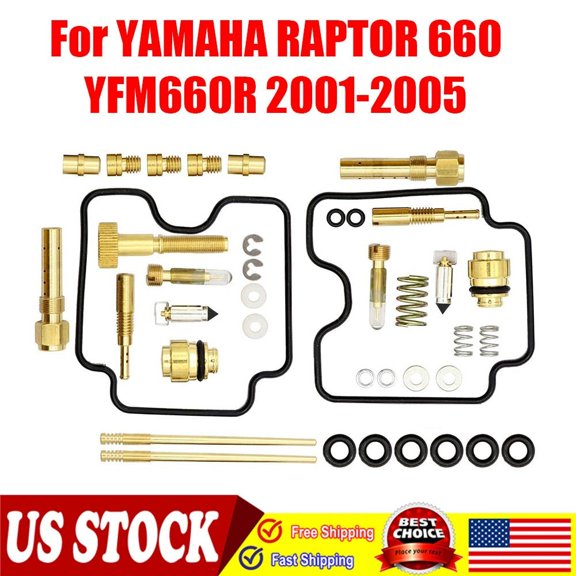 Carburetor Rebuild Kit For Yamaha Raptor 660 R 01~04 Carb Jet Float Needle.