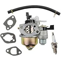 Carburetor Replacement with Spark Plug and Gaskets Compatible with Harbor Freight Central Machinery 6.5HP Gasoline Plate Compactor Engines 66571, 69086, 69738, 98963