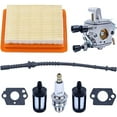 thumbnail image 1 of Carburetor for Stihl FS120 FS200 FS020 FS202 FS250 FS300 FS350 String Trimmer, Gasket + Fuel Hose + Spark Plug Replacement Set  4134 120 0653 4134 120 0603, 1 of 8