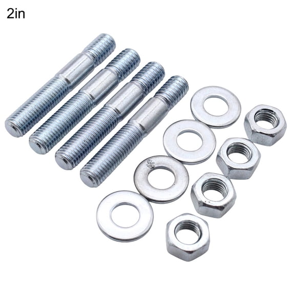 Carburetor Studs Kit For Holley For EDELBROCK Intake Manifold, 5/16 Inch Bolts Set, Silver Metal Hardware, Quick Install Replacement Parts For ATV UTV Accessories(2IN)