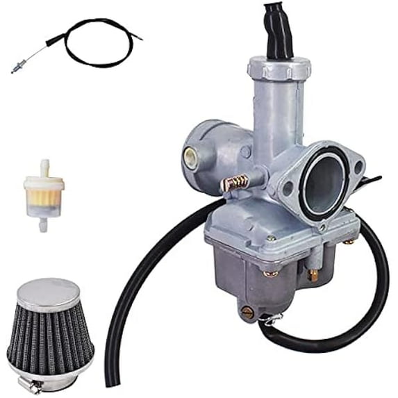 Carburetor with Throttle Cable and Air Filter Replacement for Honda CB125S, XR100, CRF100F, XL100S, Reliable Motorcycle Carb Kit for Smooth Throttle and Performance