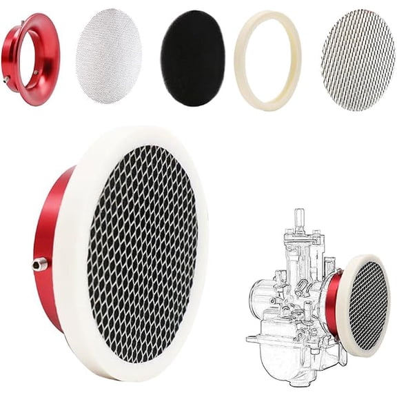 Carburetor Velocity Stack Air Filter Cleaner 55mm Modified Alloy with Sponge Filter Steel Mesh for PWK32-34mm Shortest Fast Intake Suggest Small Displacement (Red New,55mm)