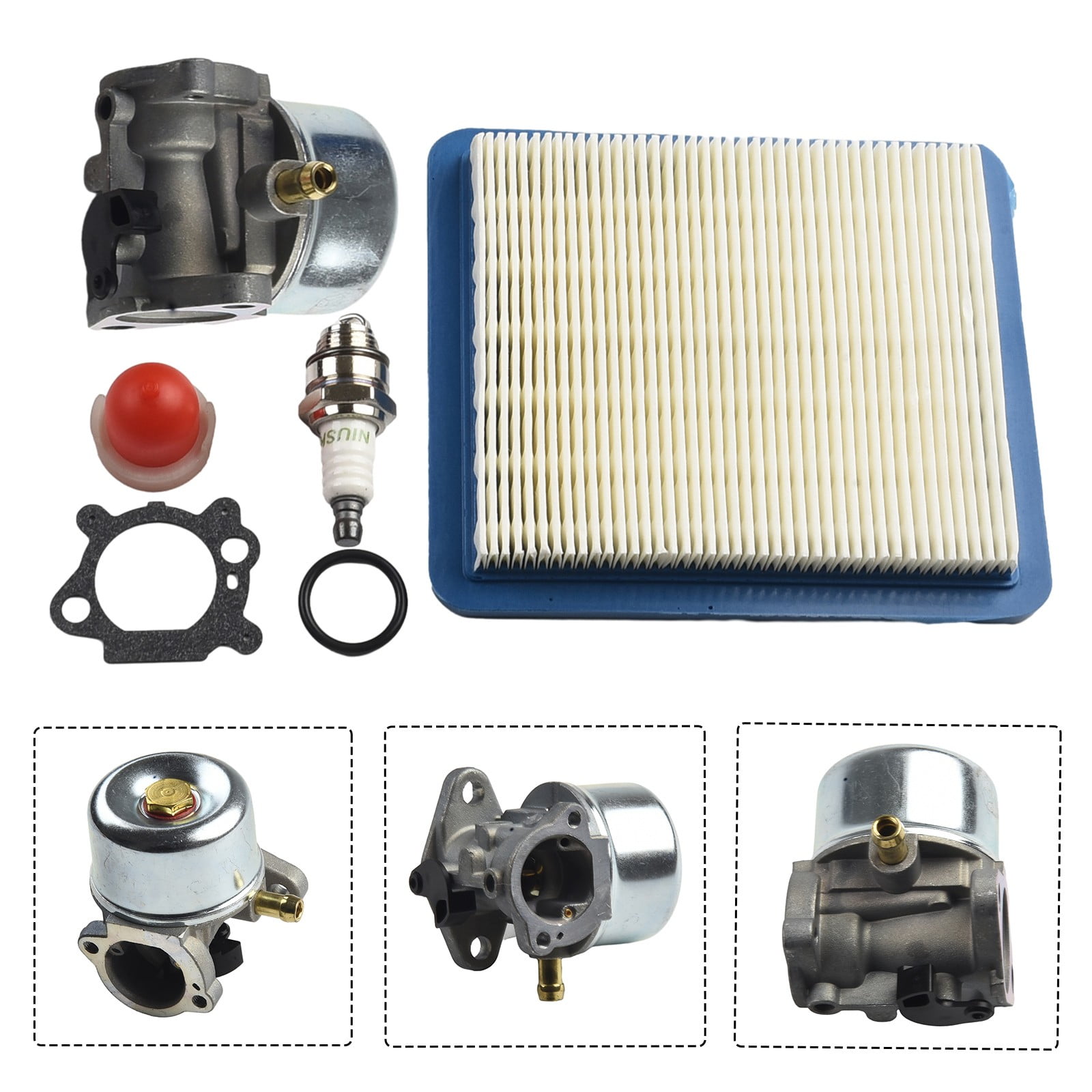 Carburetor with Air Filter for 799868 498170 Mower carb 12D802 12F702 ...