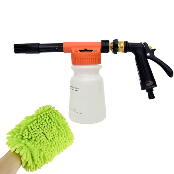 Carcarez Car Wash Foam Gun with Chenille Premium Scratch-Free Microfiber Wash Mitt