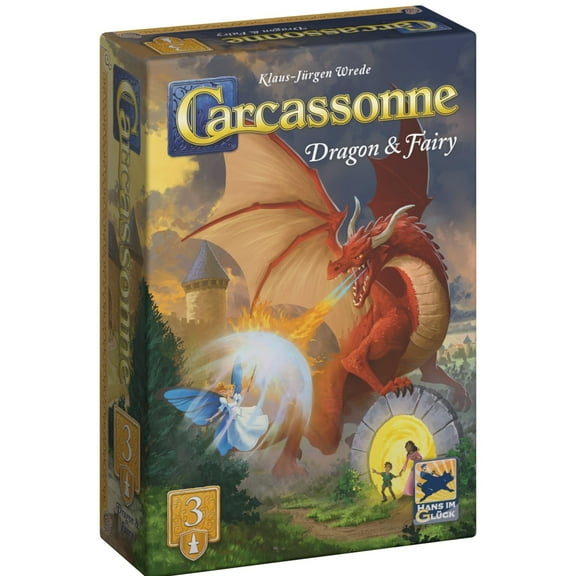 Carcassonne Family Strategy Board Game Exp 3: Dragon & Fairy for Ages 8+, from Asmodee